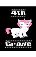 4TH Grade: Cute Unicorn Theme Book Review Journal 8" x 10" 20.32 cm x 25.4 cm 100 Pages Book
