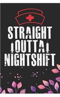 Straight Outta Nightshift: Night Shift Nurse Gifts Journal Notebook - Nightshift Nurse Journal Gifts - Nightshift Nurse Gifts for Women - Gifts Idea for Nightshift Nurse Journ