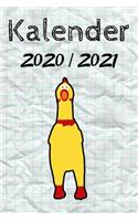 Kalender 2020 / 2021: Wochen Kalendarium Crazy Nerdy Gummihuhn, die Internetsensation - 6 x 9 Zoll (ca DIN 5), Linierte Blätter 53 Kalenderwochen