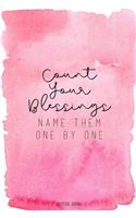 Count Your Blessings: Gratitude Journal - Lined Pages with Daily Prompt - Gratitude Gifts - Watercolor Fuchsia