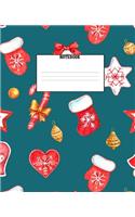 Notebook: Christmas Holiday Themed Wide Ruled 120 Page Composition Notebook