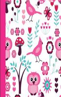 Composition Notebook: Cute Bird and Flowers Composition Notebook
