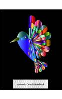 Isometric Graph Notebook: Kaleidoscope Hummingbird Isometric 3D Graph Paper Notebook - 8.5 x 11 - 150 pages (75 sheets). Glossy Cover.