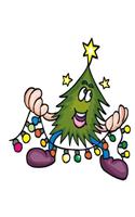 Christmas Tree Stringing Christmas Lights School Comp Book 130 Pages