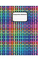 Composition Notebook: Wide Ruled Lined - Blank, Crosshatch Rainbow Pattern Back to School Gift for Boys, Girls (8.5 X 11, 110 Pages)