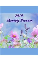 2019 Monthly Planner: Pretty Wildflowers Cover - Includes Major U.S. Holidays and Sporting Events