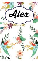 Alex: Personalised Homework Book Notepad Notebook Composition and Journal Gratitude Diary