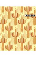 Notebook: Notebook Cute Cactus: Notebook 2 in 1 composition: Notebook blank paper ruled/Unruled (Unlined) Blank Notebook: Diary, 120 pages, 8" x 10" (Notebook