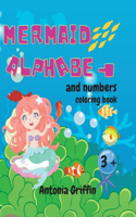 Mermaid alphabet and numbers coloring book