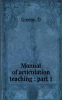 Manual of articulation teaching : part 1