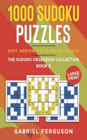 1000 Sudoku Puzzles Easy, Medium and Hard difficulty Large Print