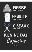 Rien ne bat Capucine - Notes: Noms Personnalisé Carnet de notes / Journal pour les filles et les femmes. Kawaii Pierre Feuille Ciseaux jeu de mots. Fournitures scolaires, premier