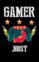 Gamer Joost: Liniertes Notizbuch für deinen Vornamen