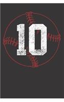 Baseball Player Jersey 10 Notebook Journal