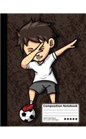 Dabbing Soccer Player Boy Composition Notebook