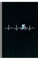 Biker Heartbeat: Exercise Biking Gift For Cyclists (6x9) Dot Grid Notebook To Write In