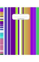 Modern Colorful Stripe Pattern: Composition Exercise Notebook Journal(1 School Work Books College Ruled Paper)