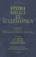 Studia Biblica Et Ecclesiastica, 5 Volumes