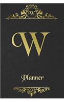 W: Letter Journal Monogram Minimalist Lined Notebook To Do List Undated Daily Planner for Personal and Business Activities with Check Boxes to Help you