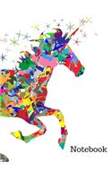 Colorful Unicorn Notebook - Large 8.5 x 11 Inch Size - 120 Lined Pages! Perfect as a Student/Adult Notebook