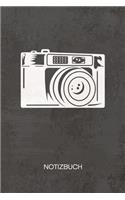 NOTIZBUCH A5 Dotted: Oldschool Fotograf Notizheft GEPUNKTET 120 Seiten - 90er Kamera Notizblock Analogkamera Skizzenbuch - Vintage Geschenk für Retro Liebhaber Vintage L
