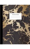 Graph Paper Notebook: Gold Black Marble Math Composition Book Quad Ruled 1/4 inch (.25") Squares Graphing Paper for School Students Large, 8.5 x 11 in