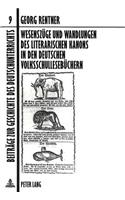 Wesenszuege Und Wandlungen Des Literarischen Kanons in Den Deutschen Volksschullesebuechern
