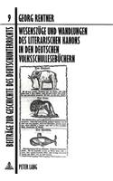 Wesenszuege Und Wandlungen Des Literarischen Kanons in Den Deutschen Volksschullesebuechern