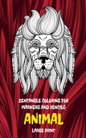 Zentangle Coloring for Markers and Pencils - Animal - Large Print