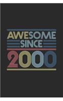 Awesome Since 2000: Graph Ruled Notebook / Journal (6 X 9 - 5 X 5 Graph Ruled) - Birthday Gift and Anniversary Gift