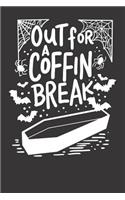 Notebook 6x9 120 Pages: College Ruled Halloween Coffin Break Bat Spider Web