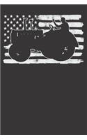 Notebook: Vintage 4th Of July USA Flag Tractor Dot Grid Dotted 6x9 120 Pages