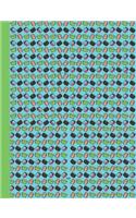 Sushi Notebook: Japanese Sushi Notebook/Journal for Gourmets to Writing Notes 110 Pages 7.44x9.69 Inch. (Green&blue Pattern)