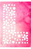 L: Initial Monogram Pink Watercolor Flower Notebook Floral College Rule Lined Writing and Notes Journal for Women and Teens(Floral Letter Pink Monogram Diary Journals)