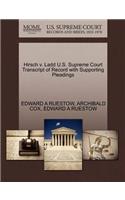 Hirsch V. Ladd U.S. Supreme Court Transcript of Record with Supporting Pleadings