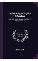 Philosophy of English Literature