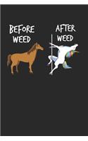 Unicorn Marijuana Notebook - Weed Smoker Journal Planner: Cannabis Ganja Organizer For Men Women Blank