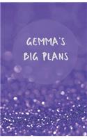 Gemma's Big Plans - Notebook/Journal/Diary/Planner/To do - Personalised Girl/Women's Gift - Ideal Present - 100 lined pages (Purple glitter)