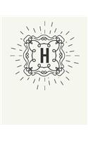 H: 110 Dot-Grid Pages - Monogram Journal and Notebook with a Light Background and Classic Line Design - Personalized Initial Letter Journal - Monograme