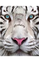 Happy 76th Birthday: Large Print Phone Number and Address Book for Seniors with Beautiful White Tiger Design. Forget the Birthday Card and Get a Birthday Book Instead!