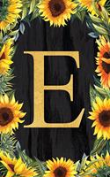 E - Monogrammed Sunflower Journal