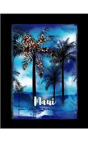 Maui: Hawaiian Christmas Notebook With Lined Wide Ruled Paper For Taking Notes. Stylish Tropical Travel Journal Diary 8.5 x 11 Inch Soft Cover. For Home, 