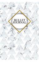 Bullet Journal: Marble + Gold Bullet Journal - 120-Page 1/4 Inch Dot Grid Notebook - 6 X 9 Marble & Gold Perfect Bound Softcover