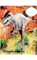 Dilophosaurus Dinosaur college lined composition book