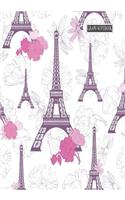 Graph Notebook: Paris Themed Notebook, B5 Grid Journal, Travelers Notebook, Memory Book, Diary, Planner 120 Pages, V.44