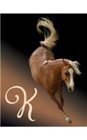 Horse Initial 'k' Monogram Notebook