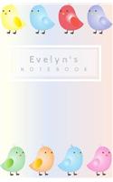 Evelyn's Notebook: Personalized Writing Journal With Birds And Name