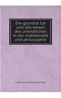 Die grundsätze und das wesen des unendlichen in der mathematik und philosophie