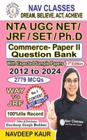 NET/JRF/SET/Ph.D. Paper II Commerce Question Bank Book - Updated New Edition 2024 ( Navdeep Kaur)