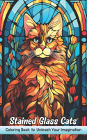 Stained Glass Cats Coloring Book: Stained Glass Cats Coloring Page, Elegant Feline Designs for Artistic Bliss and Relaxation
